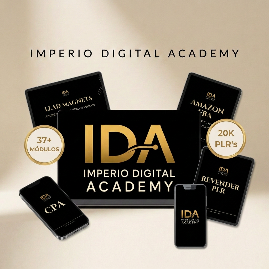 Mockup de Academia Ida en portátil y móvil con bonus de comunidad